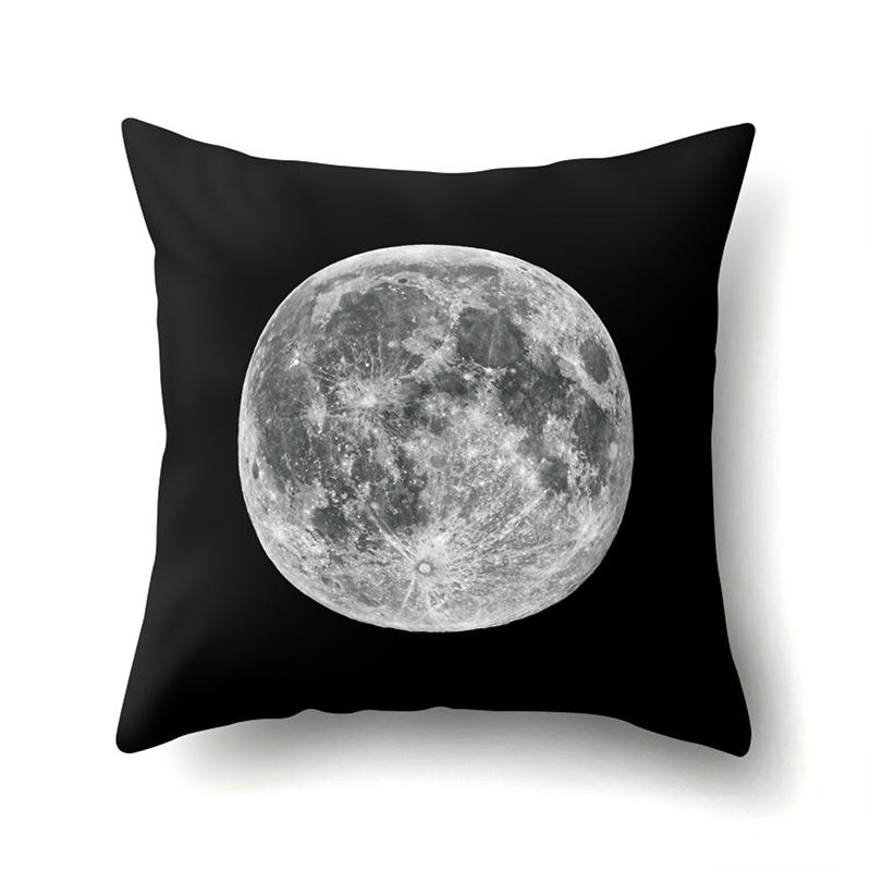 Polyester Pillow Case Car Decoration Home Printed Black and White Geometric Car Cushion Head Cushion Cover