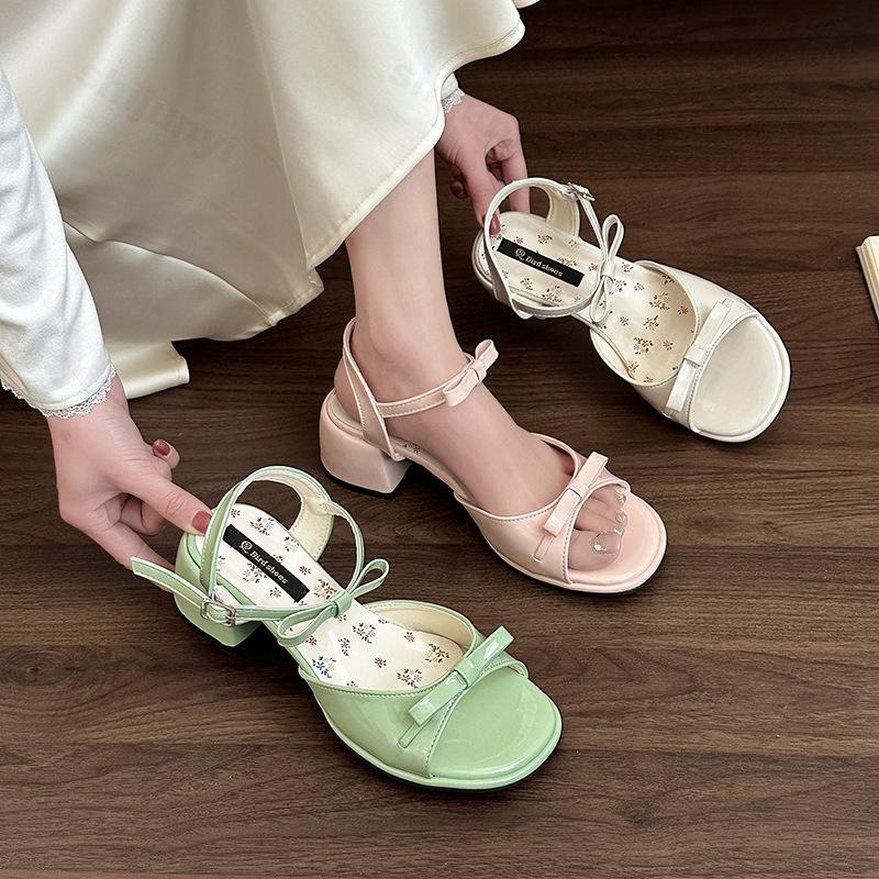 Fashion Women Floral Sandals 2025 Summer Fashion Butterfly-knot Strange Style Heel Shoes Ladies Elegant Party Dress Sandalias De Mujer