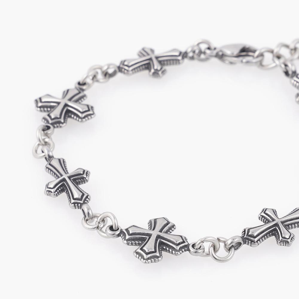 Jbans Classic Big Cut Gray 1000 Double Type Cross 1230 Bracelet Set (C2503-Se455_Gr)