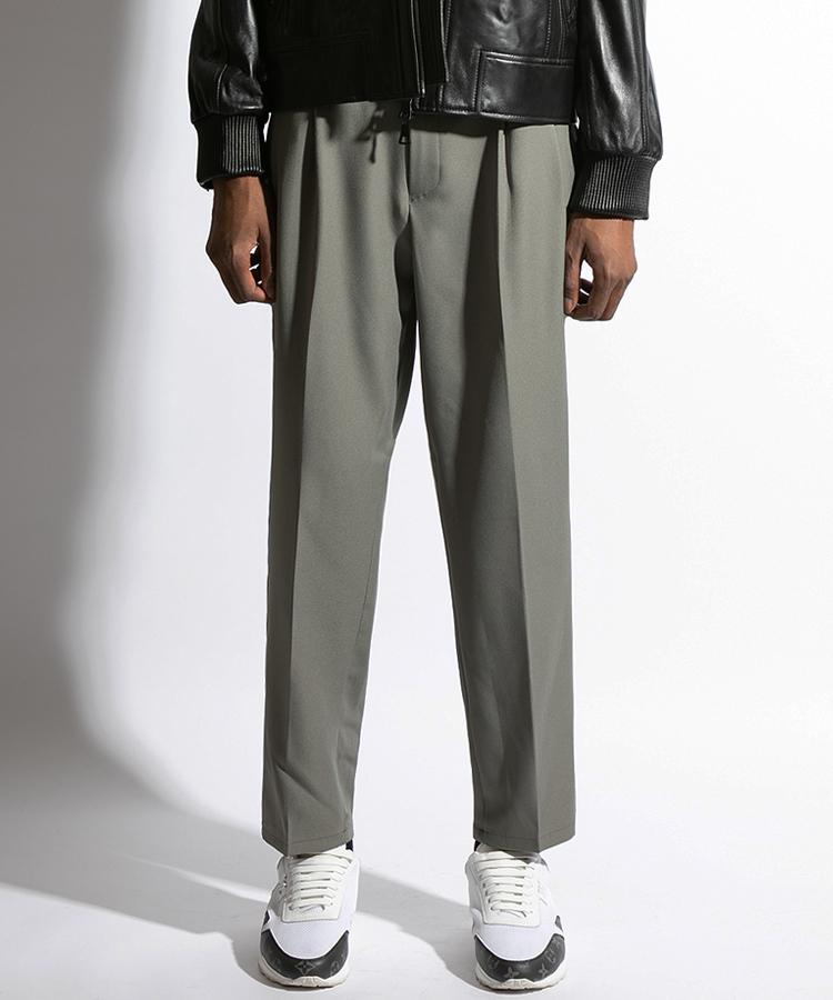 Seuteulaikeu Elegant To Pleats Trousers (Dark Khaki)