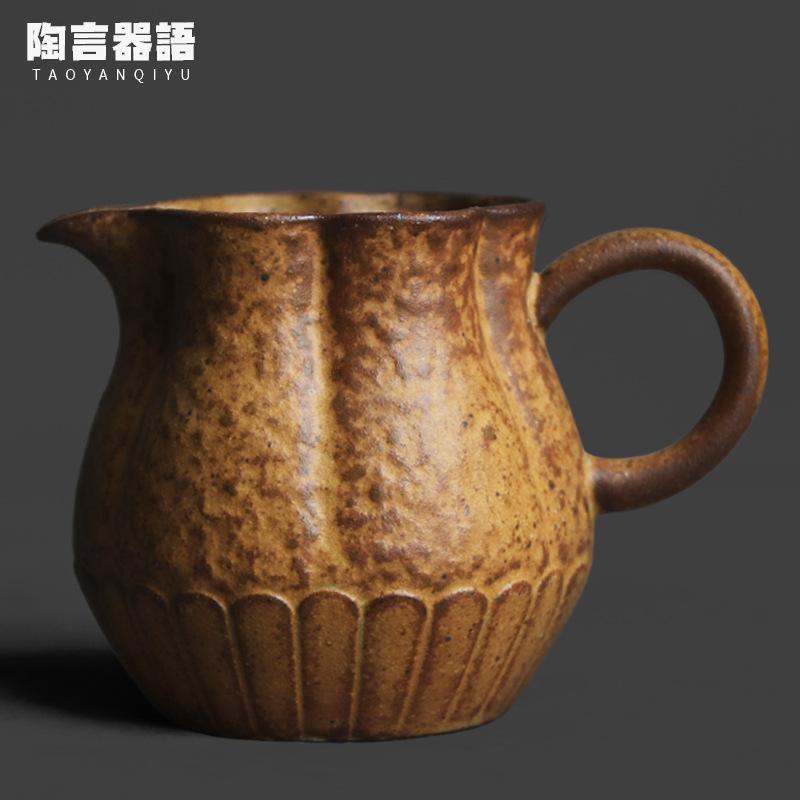 

200ml Coarse Pottery Old Rock Clay Tea Pitcher Tea Divider Cha Hai Dispenser Justice Cup Fair Mug Chinese Tea Set Accessories As Your Choose