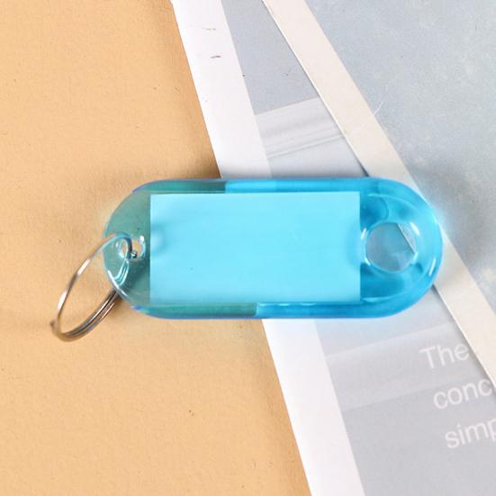 50Pz Portachiavi con Carta Etichetta Bianca Integrata Copertura Protettiva Impermeabile Antigraffio Etichette per Chiavi d'Ufficio Codificate a Colori