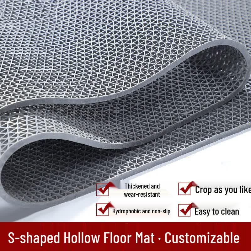 Huafengyi S-Shaped PVC Anti-Slip Grid Mat серый