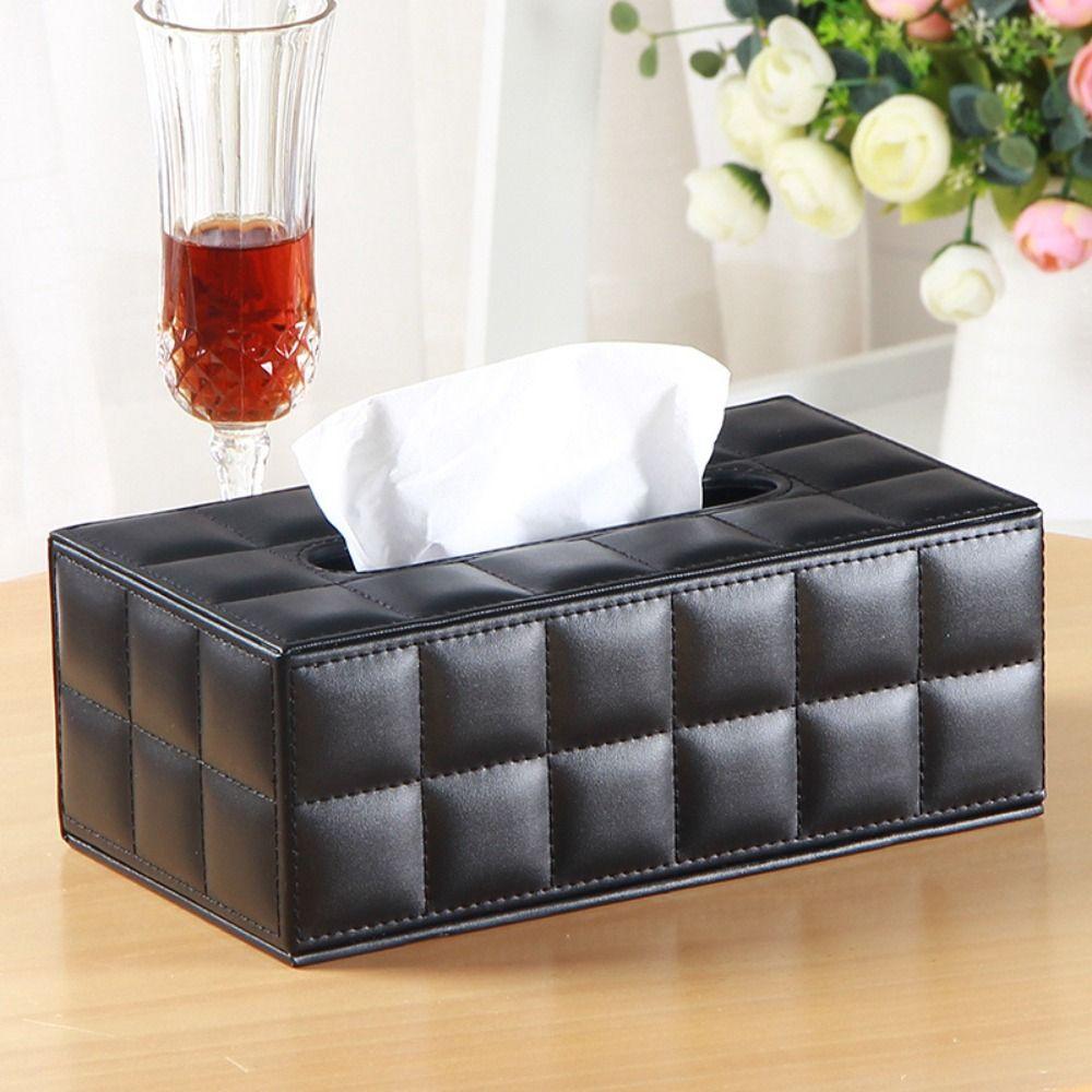 Leather Tissue Storage Box Multi-functional Napkin Dispenser Modern Napkin Holder  Office