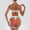 Sexy underwear French ultra-thin embroidered lace bra garter belt large size erotic underwear set