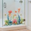 Cartoon Sea Floor Seaweed Coral and Small Animal Bathroom and Toilet Decoration Beautification Wall Stickers