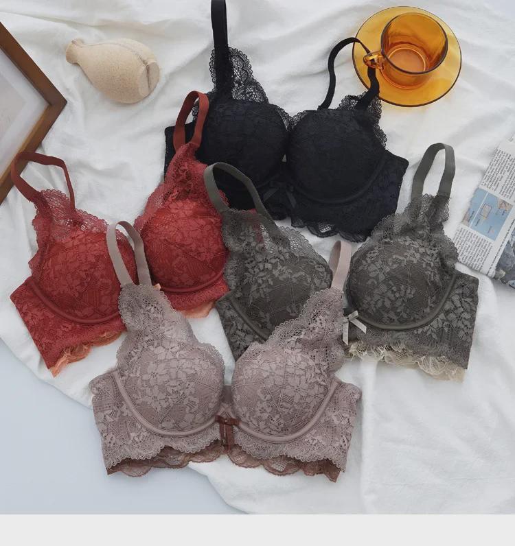 Girls' Lace Support Bra: Small Chest, Adjustable, Anti-Expansion, No Steel Ring, Thin Top, Thick Bottom