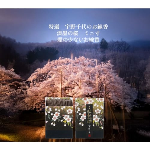 [Uno Chiyo Incense] Special Selection Light Ink Cherry Blossom Incense, Light Smoke, Extra Short (Mini) [Established in 1820 by Eirakuya]