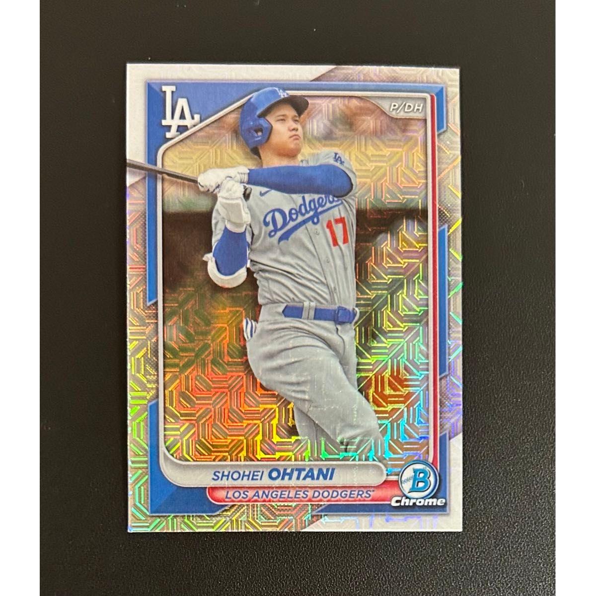 Used 2024 Topps Bowman Chrome MLB Card Shohei Otani Refractor MOJO REFRACTOR