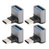4pcs Right Angle USB C To USB Adapter 10Gbps High Speed 90 Degree Usb Female To Type C Male Adapter