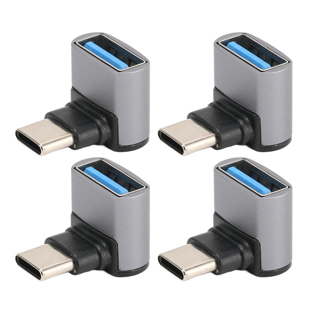 4pcs Right Angle USB C To USB Adapter 10Gbps High Speed 90 Degree Usb Female To Type C Male Adapter