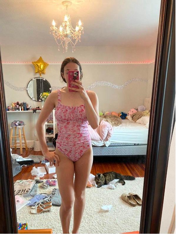 Women's High-Waisted Printed One-Piece Swimsuit - New European and American Style
