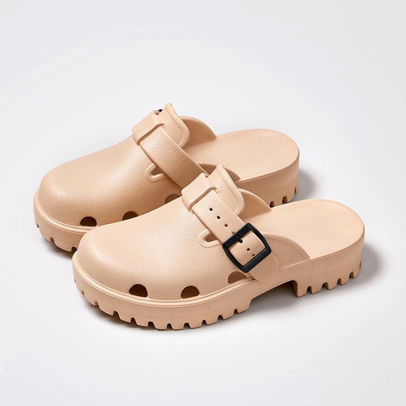 Fashion Slides Black Round Toe Women's Mules Slippers and Ladies Sandals Platform Shoes New Fashion Casual Wholesale Original Pvc Eva 39