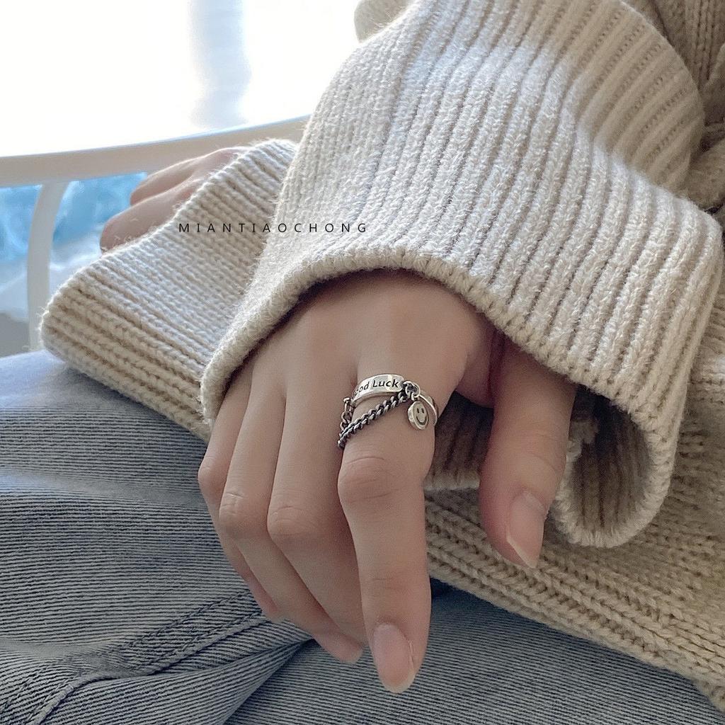 Smiley Ring Smiling Personality Niche ins Tide Fashion Cold Style Male and Female Couples Hip Hop Ring Jewelry