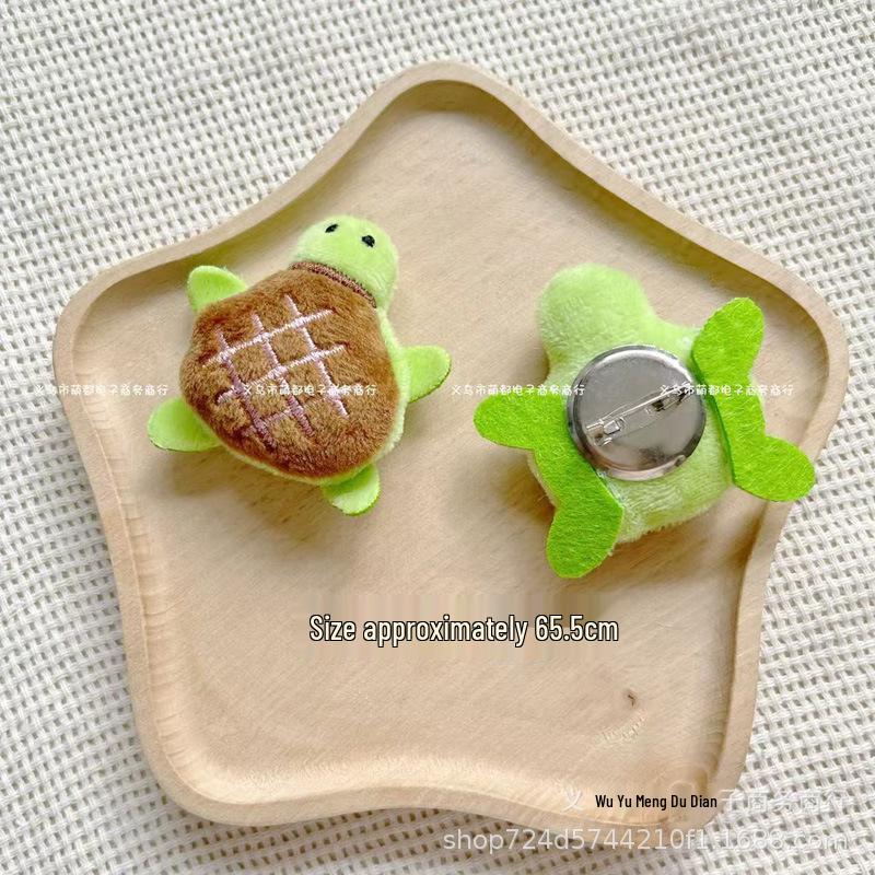 Adorable Turtle Plush Brooch Pendant for Kids' Bags & Clothes