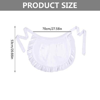 Ruffle Maid Costume Accessories Colonial Costume Set White Colonial Caps Bonnet Waist Apron Pioneers Girls Costumes
