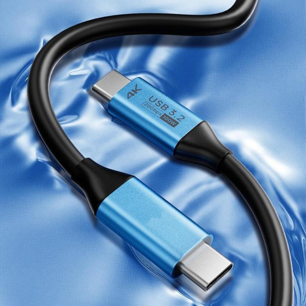 V292B Type-C To Type-C 100W Fast Charging Cable 4K 60Hz Data Transfer Laptop Smartphone Tablet Cord