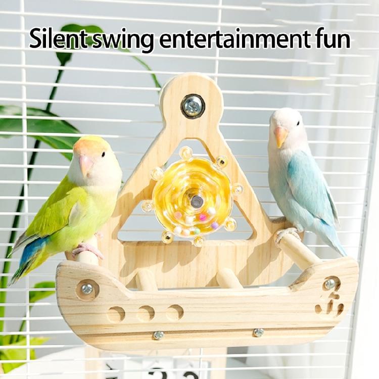 Rocking Parrot Playgrounds Stand Perch Toy with 4 Chewable Perches Encouraging Balance Exercise For Small to Large Bird