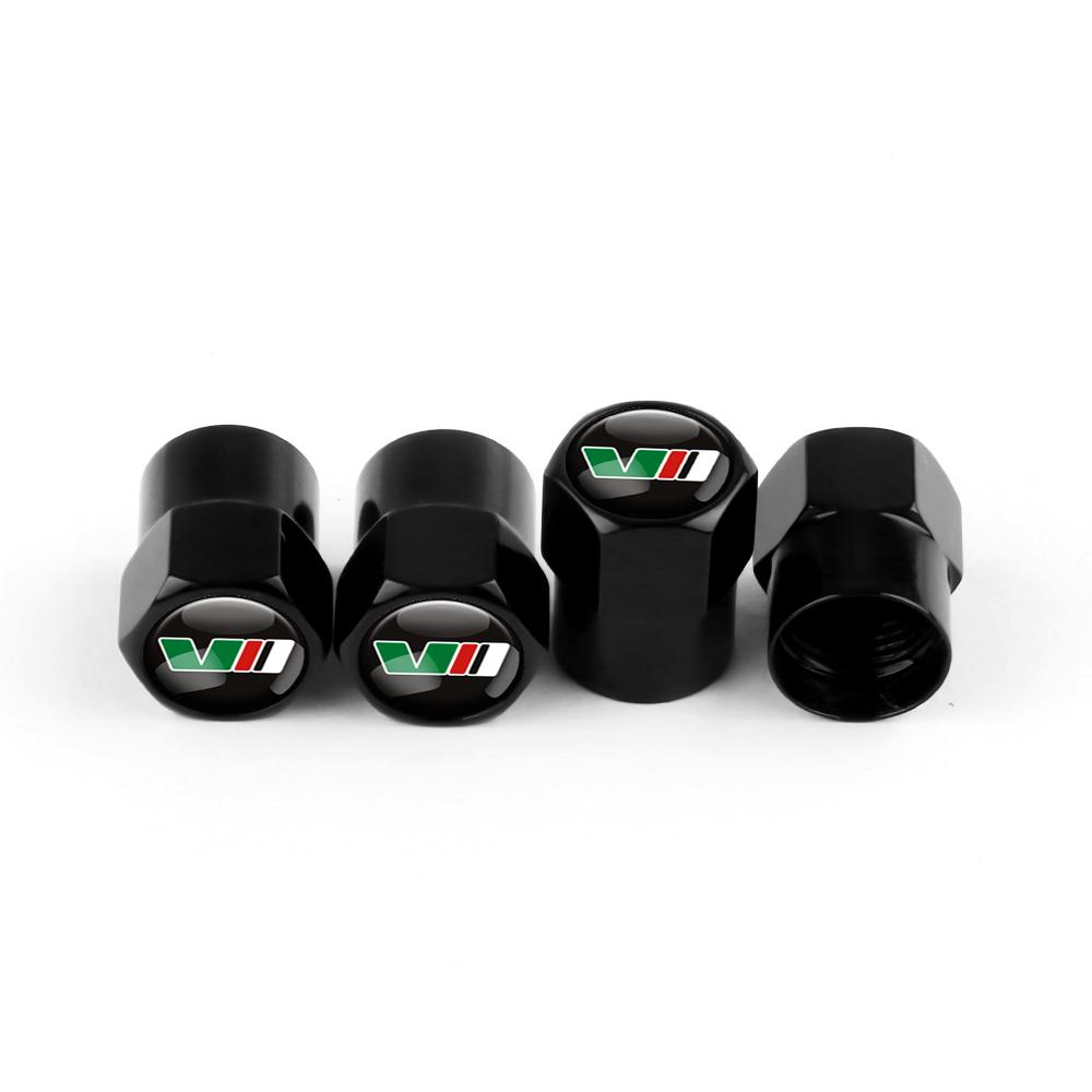 BAUN9 4pcs Car Styling Aluminum Emblem Wheel Tire Valve Stem Air Caps For Skoda Octavia Fabia Rapid Yeti Superb Octavia A5 A7 VRS VII