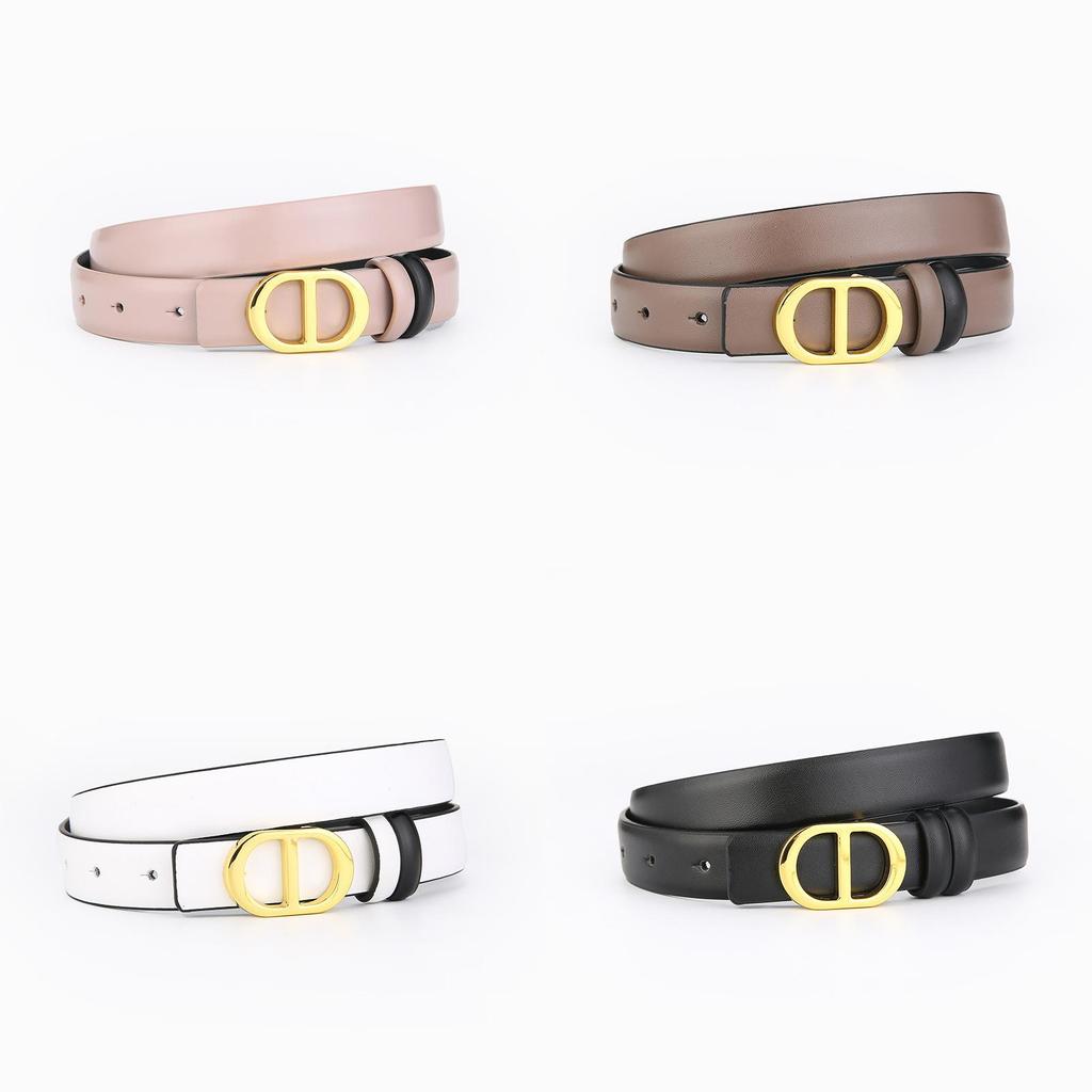 Genuine Leather Doublesided Belt For Women With Alloy Buckle For Casual And Office Wear