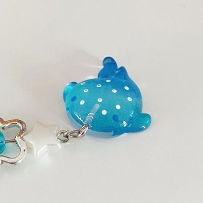Sevimli Simülasyon Deniz Köpekbalığı Cep Telefonu Zinciri El Yapımı Boncuklu Anahtarlık Aksesuarı Balık Charm Estetik Y2K Benzersiz