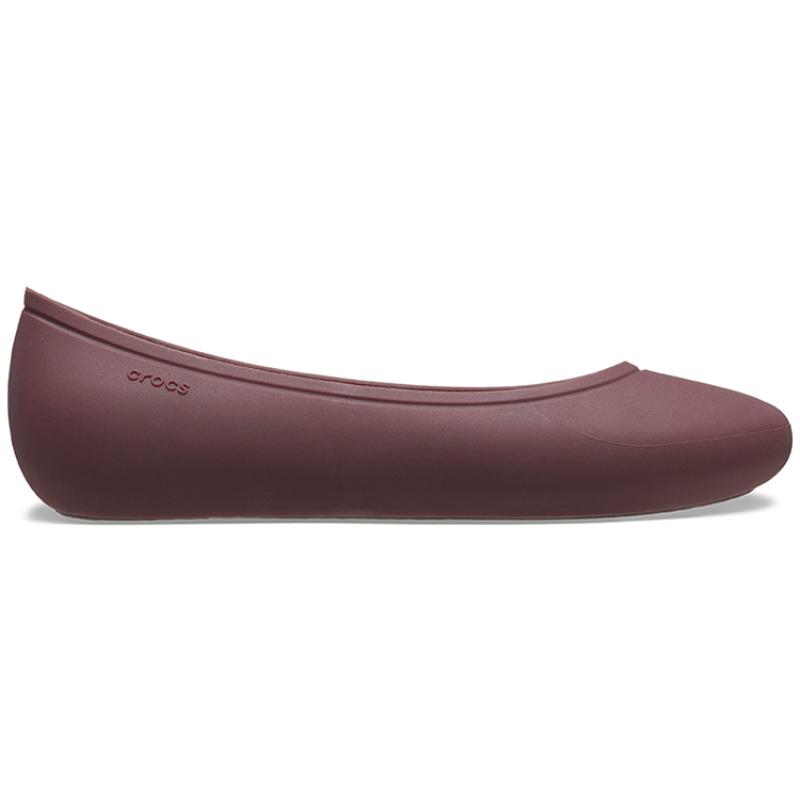 Crocs Comfortable, Lightweight, Versatile Flat Casual Shoes Brooklyn Flats Women's 'Dark Cherry'