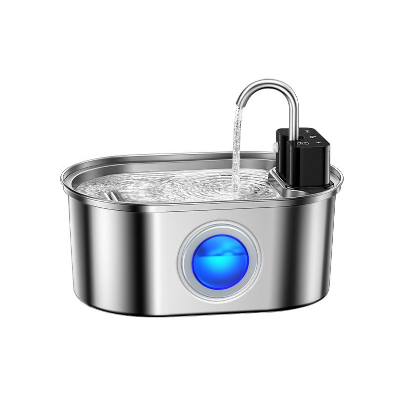 ROJECO Stainless Steel Cat Water Fountain 4000mAh Sensor Smart Automatic Pet Water Dispenser For Cat Dog Pet Drinking Fountain