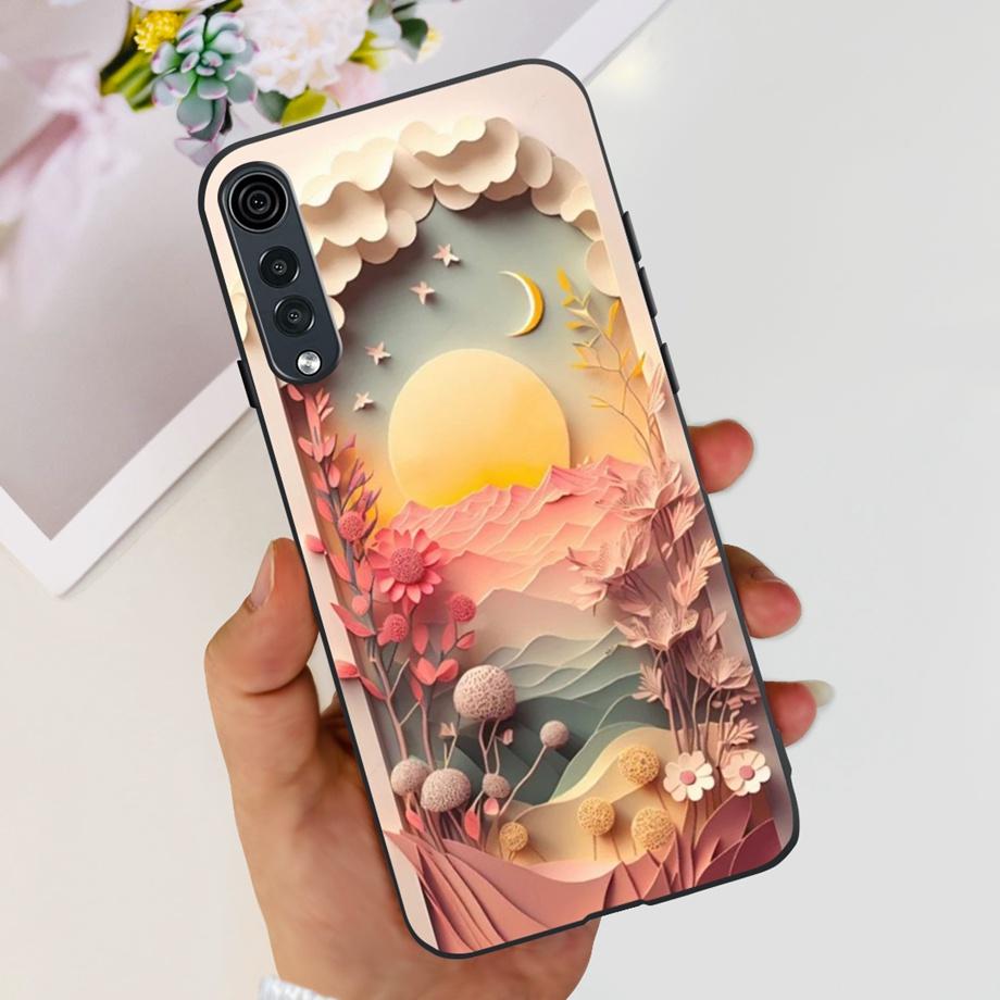 For LG Velvet 5G 4G / Velvet 5G UW Case Cute Cartoon Panda Flower Luxury Soft Silicon Phone Case Back Cover Capas