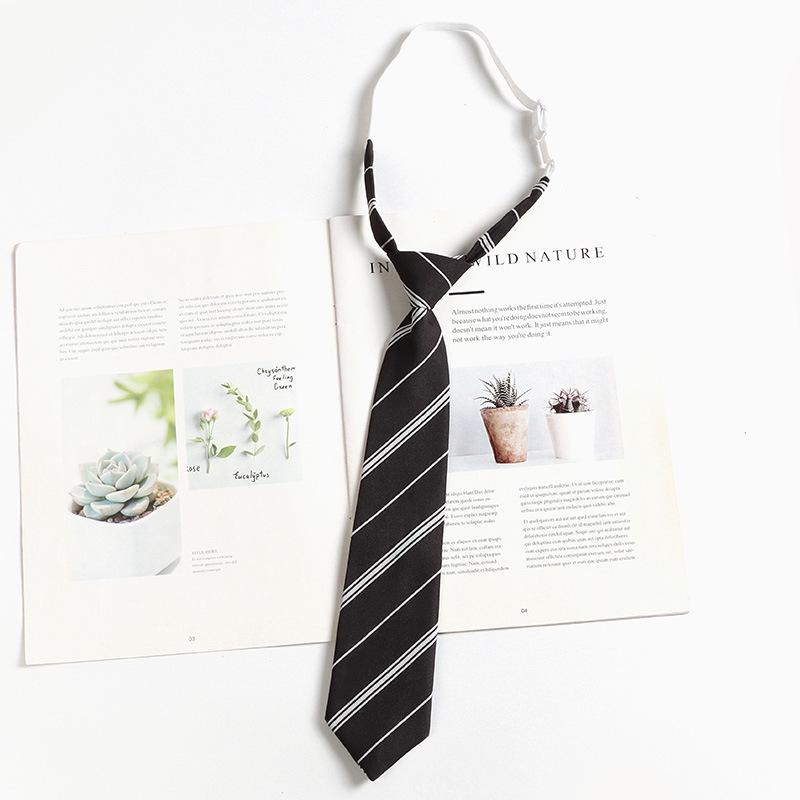 JK Japanischer Stil Unisex Studenten Krawatte mit Reißverschluss - Schwarz Bügelfrei Akademie Fliege für Kinder.