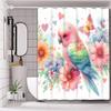 Flower and Birds Pattern Bathing Curtain  Bathroom Shower Curtain Waterproof With 12 Hooks Home Deco Free Ship
