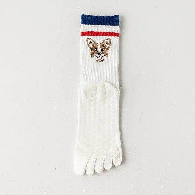 Cartoon śliczne skarpetki do jogi damskie miękkie bawełniane oddychające siłownia taniec sportowe skarpetki profesjonalne silikonowe antypoślizgowe skarpetki do pilatesu