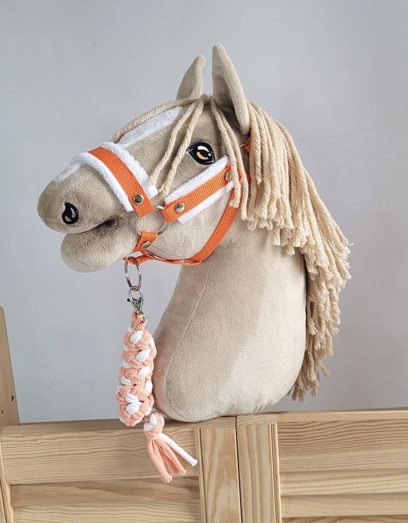 Hobby Horse Rope Lead - White and Orange