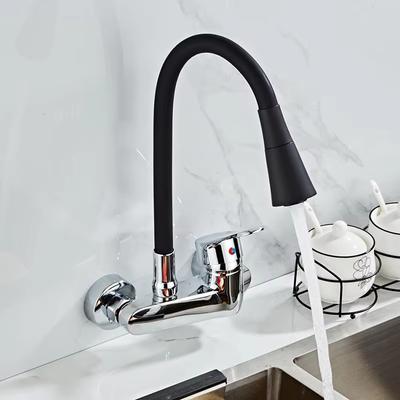 Nástěnná kuchyňská baterie Kuchyňská baterie Baterie do kuchyňského dřezu 360° volné otáčení Flexibilní hadice Dva otvory