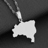 Polished Stainless Steel Brazil Map Necklace: Unisex Retro Ethnic Pendant Jewelry