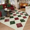 VIKAMA Kerst Sneeuwvlok Vloerkleed Rood Zwart Buffalo Plaid Wasbaar Antislip Anti Slip Tapijt Slaapkamer Woonkamer Woondecoratie