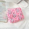 Vertical Stripes Pom Pom Purin Cartoon Travel Sanitary Napkin Bag For Use Women