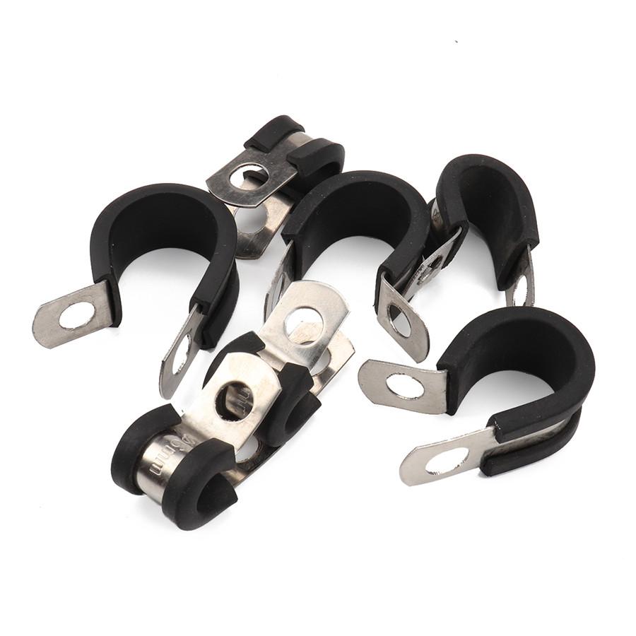 42 x Car Stainless Steel Cushion Insulated Clamps 7 Sizes Hoses Clamp Universal
