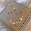 Korean Style Zircon Flower Bracelet for Women - Trendy, Simple, Personalized Design