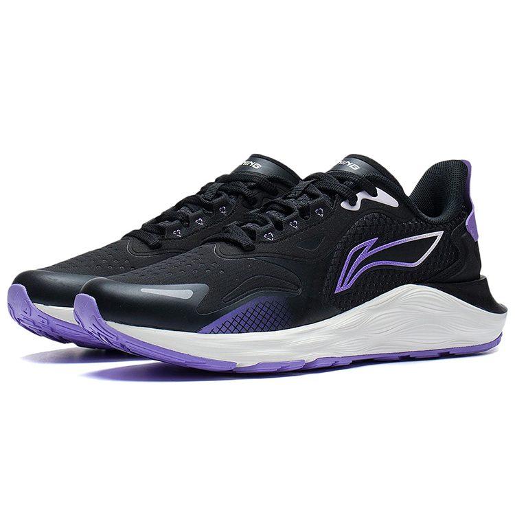 Li Ning Yufeng Reflective Cushioning Rebound Low top Running Shoes Women's Black ARSS014-1