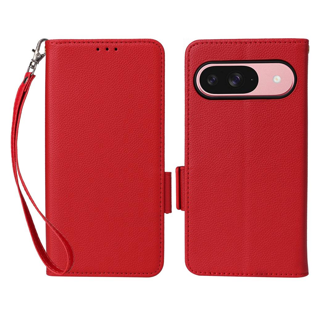 Für Google Pixel 10/10 Pro Hülle mit Handschlaufe Litschi-Textur PU-Leder Brieftasche Handyhülle