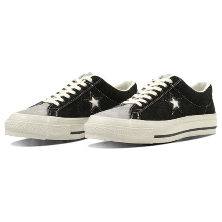 Converse One Star J Vtg Suede Durable Breathable Low Top Canvas Shoes Unisex Sneakers Black 35200610