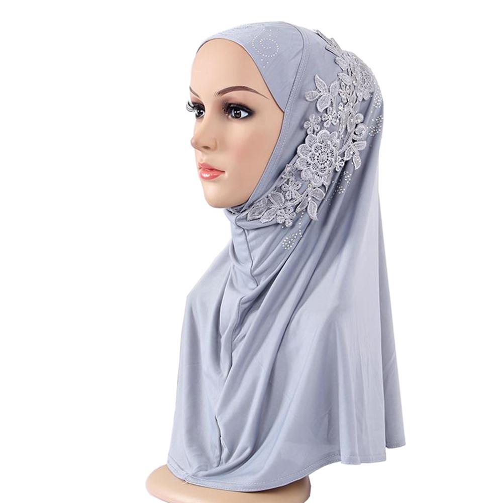 Multi-color Soft Lace Diamante Decoration Muslim Headscarf Hijab Scarf Islamic Shawl Ladies Headscarf