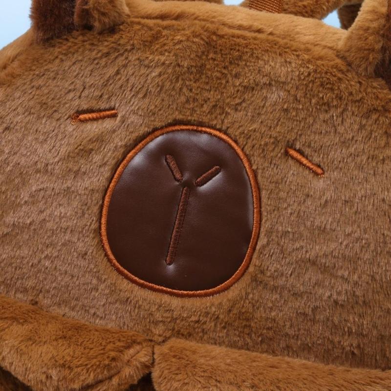 Capybara School Bag Spacious Plush Backpack For Children And Cartoon Lover Spacious And Comfortable Shoulder Bag