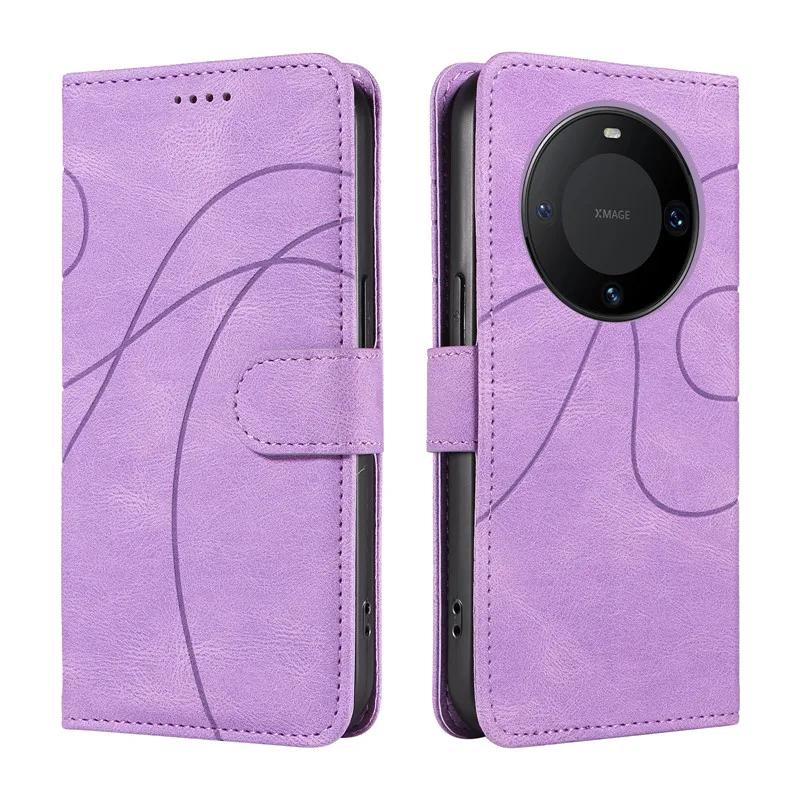 Gebogene Linien Flip Case für Huawei Pura 70 Pro Telefonhülle für Huawei P70 Mate 60 P60 Pro P20 P30 Lite P70Pro 5G Mate60 Halter Brieftasche Lederhülle Taschen