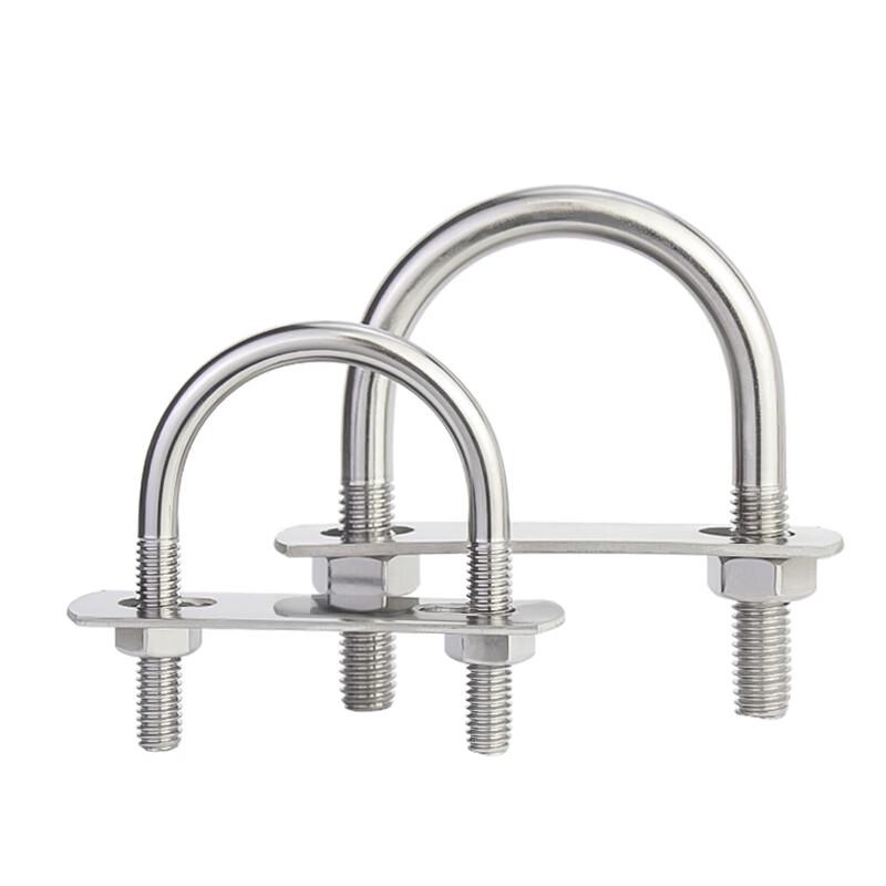 M6x16 304 Stainless Steel U-Bolt Set with Nuts & Plates (5-Pack)