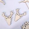 20PCS/10PCS/5PCS 50m Hemp Rope Wooden Deer Head Christmas Ornament Pendant Pendant Wooden Pendant Decoration Wooden DIY Craft