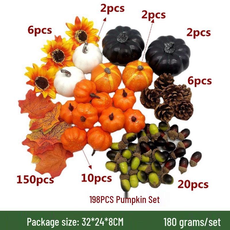 White and Yellow Pumpkin Model for Halloween and Christmas Decoration Wreaths