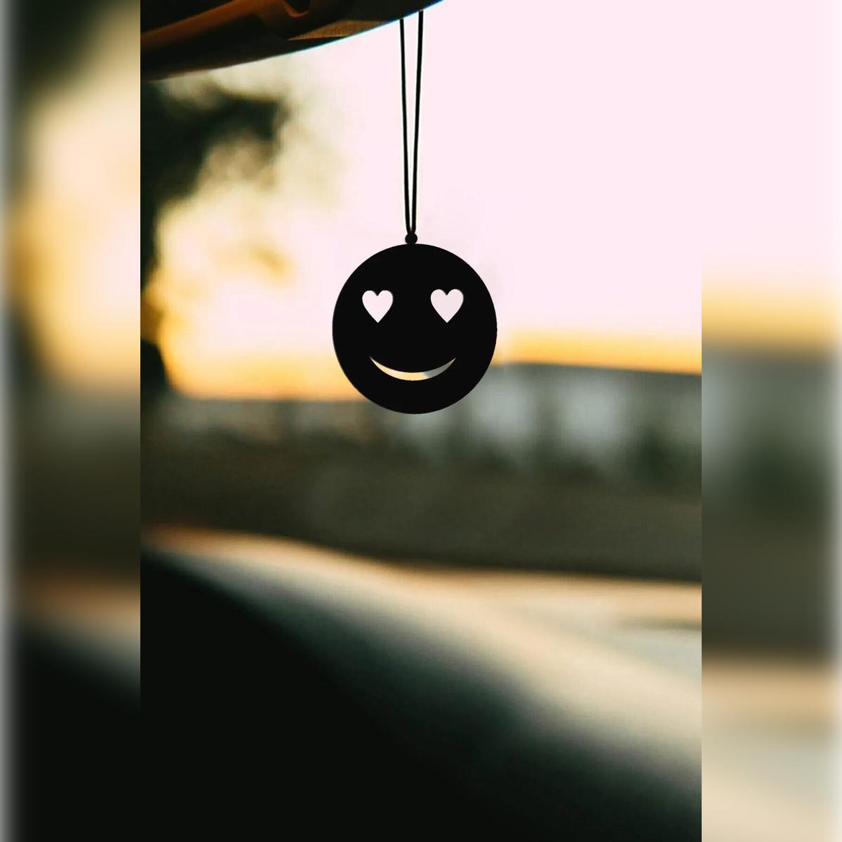 

Metal Emoji Motif Rearview Mirror Ornament Car Accessory Car Decoration