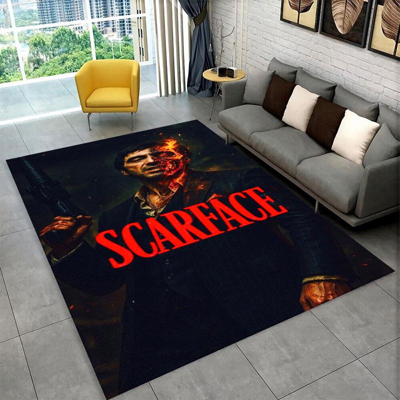 Retro Scarface Classic Movie Tony Carpet Rug for Playroom Bedroom Living Room Sofa Home Decor,kid Area Rug Non-slip Floor Mat