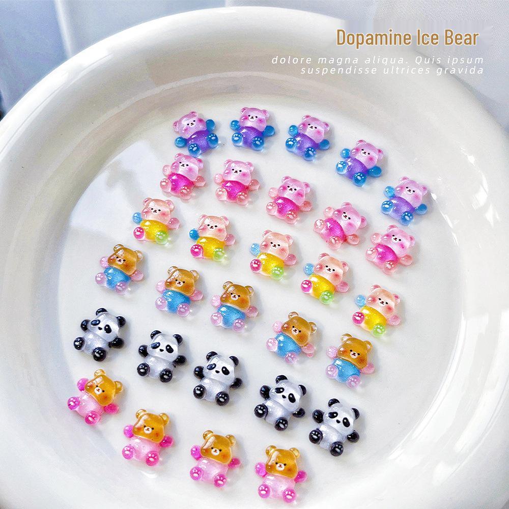 

Cute Dopamine Bear 3D Resin Nail Art Decoration